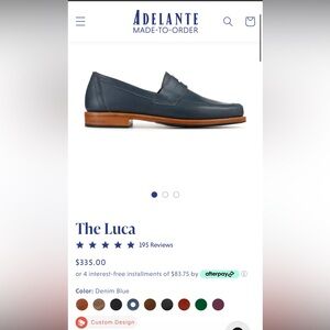 Brand new pair of size 9 men’s Adelante “The Luca” in Denim Blue color.